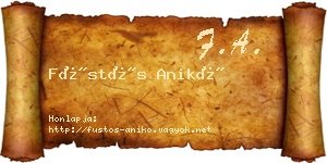 Füstös Anikó névjegykártya